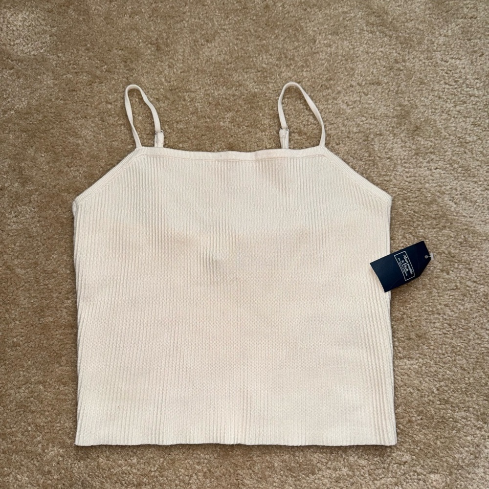 Abercrombie & Fitch Cream Ribbed Camisole - Picture 1 of 3
